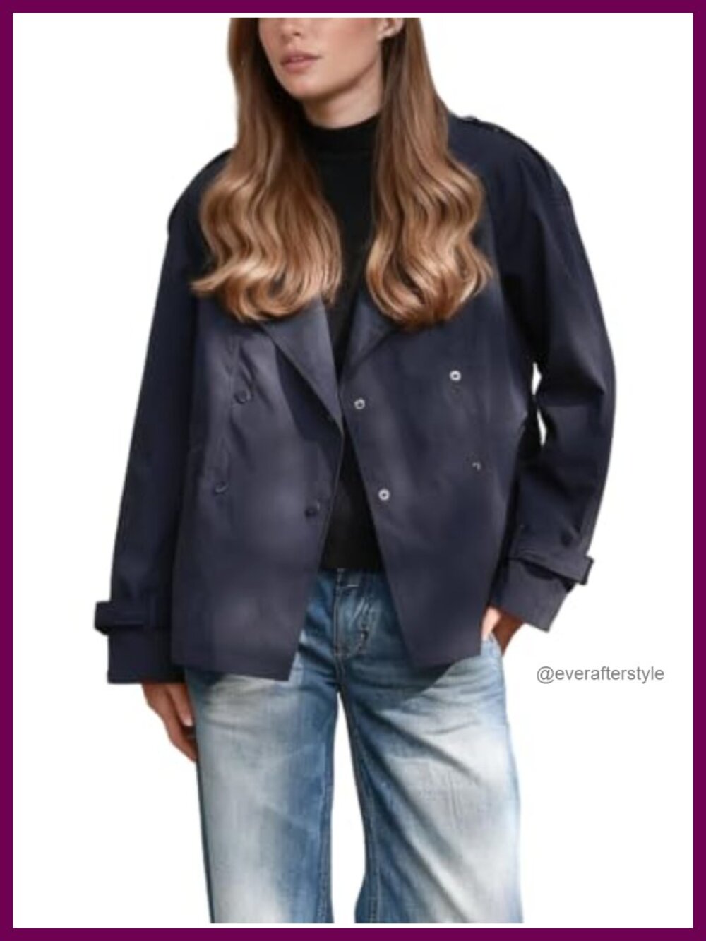 Women's Lightweight Waterproof Rain Jacket Trench Windbreaker